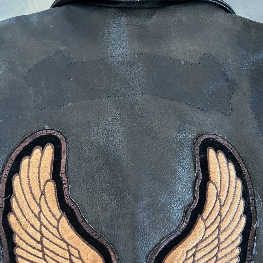 Leather Jacket, Harley Davidson Motorcycle, Fox Creek Leather Jacket - Picture 7 of 12